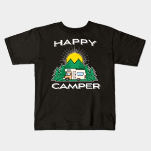 'Happy Camper Caravan' Cool Camping Caravan Kids T-Shirt